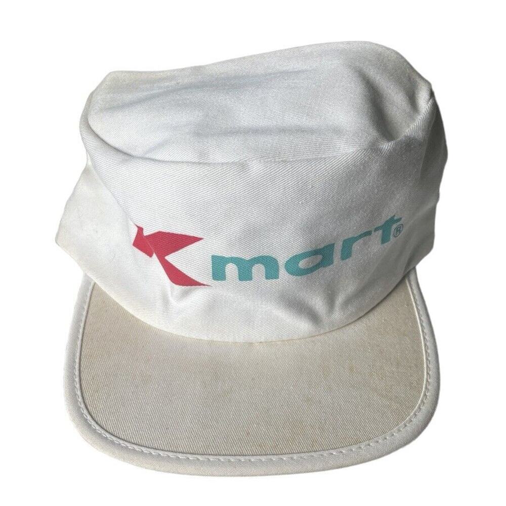 NEW K-Mart Shop Painters Cap Hat Made In USA 70s 80s White Stretch Adult Men